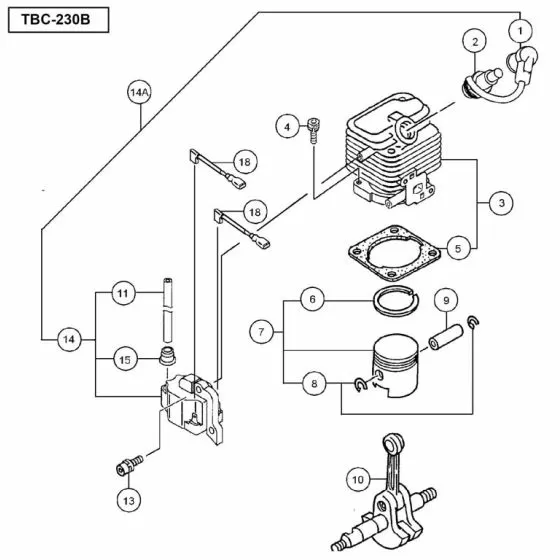Tanaka TBC-230B Spare Parts List
