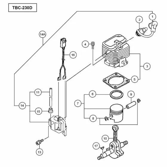 Tanaka TBC-230D Spare Parts List