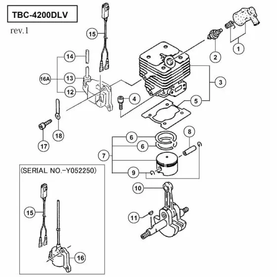 Tanaka TBC-4200DLV Spare Parts List