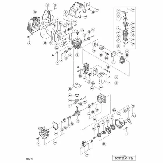 Tanaka TCG22EAS Spare Parts List