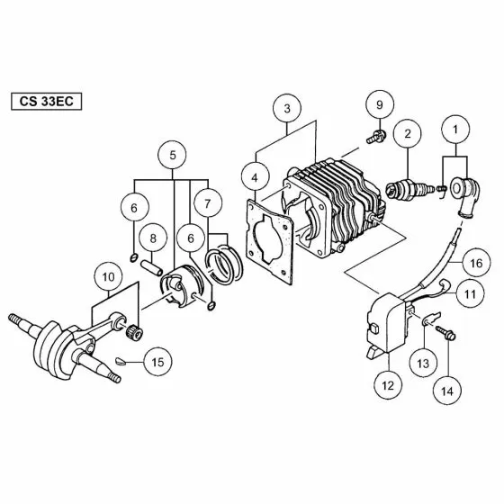 Hitachi CS33EC Spare Parts List