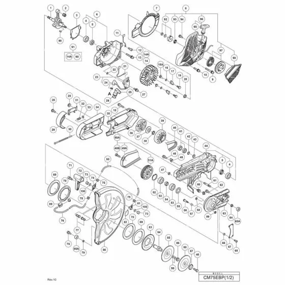 Hitachi CM75EBP Spare Parts List