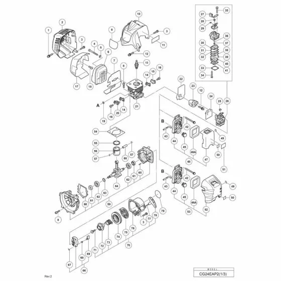 Hitachi CG24EAP2 Spare Parts List
