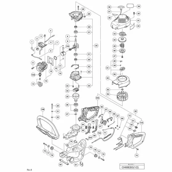 Hitachi CH66EB3 Spare Parts List