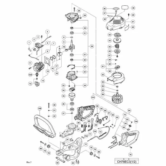 Hitachi CH78EC3 Spare Parts List