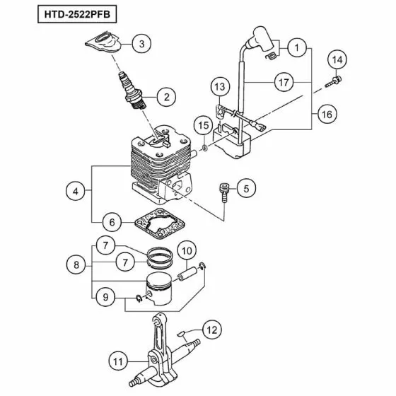 Hitachi HTD-2522PFB Spare Parts List
