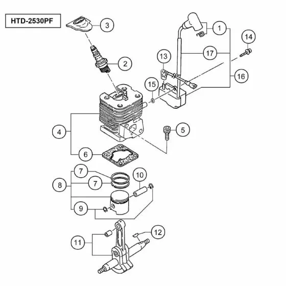 Hitachi HTD-2530PF Spare Parts List