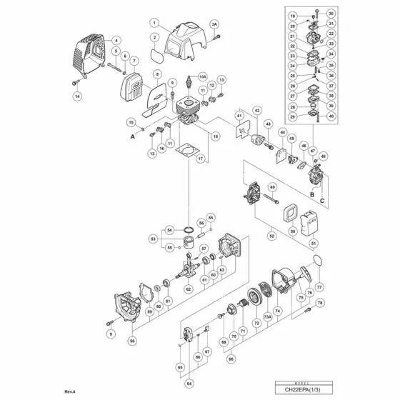 Hitachi CH22EPA Spare Parts List