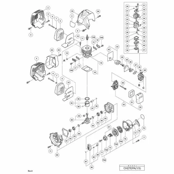 Hitachi CH27EPA Spare Parts List