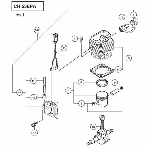 Hitachi CH55EPA Spare Parts List