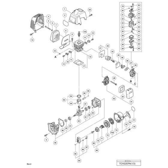 Tanaka TCH22EPA Spare Parts List