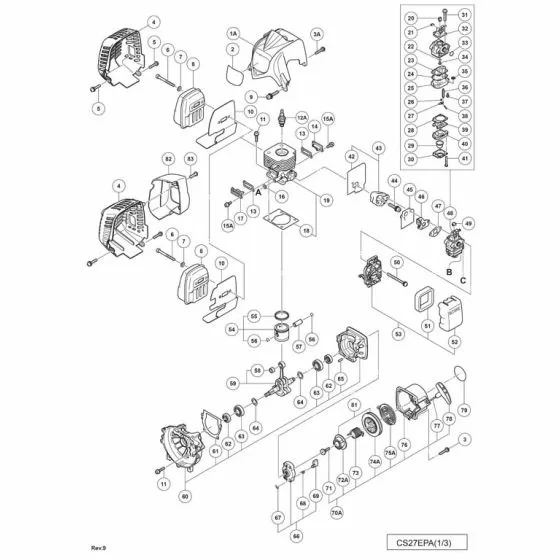 Hitachi CS27EPA Spare Parts List