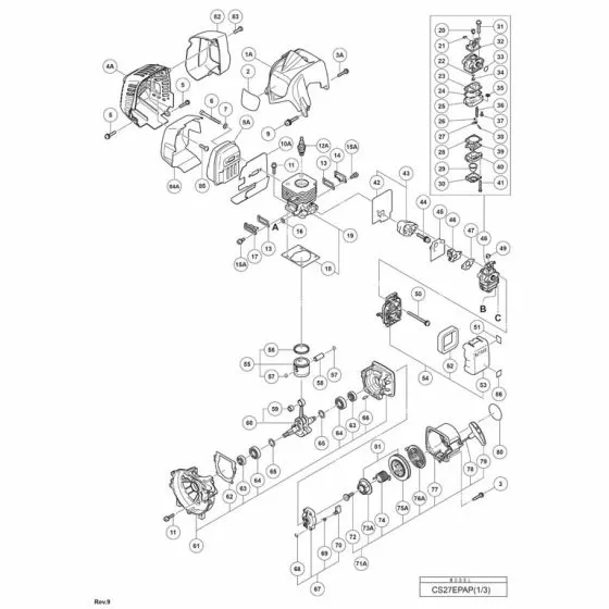 Hitachi CS27EPAP Spare Parts List