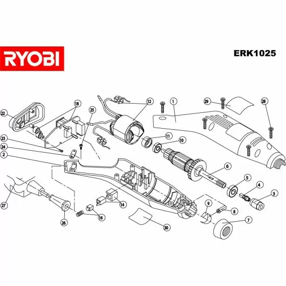 Buy A Ryobi ERK1025 Spare part or Replacement part for Your Rotary Hammer and Fix Your Machine Today