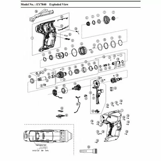 Panasonic EY7840 Spare Parts List