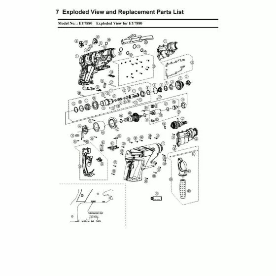 EY7880 Exploded Parts list
