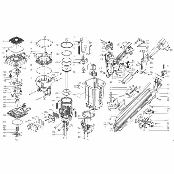 Bostitch GF9033-E Spare Parts List