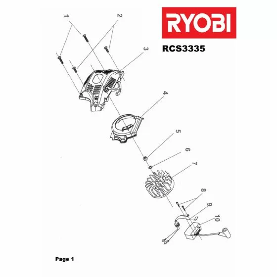 Ryobi RCS3335C SCREW Item discontinued Spare Part Type: 5133000675