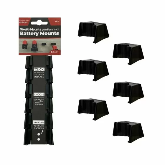 Milwaukee M12 Battery Mounts (6 Pack)