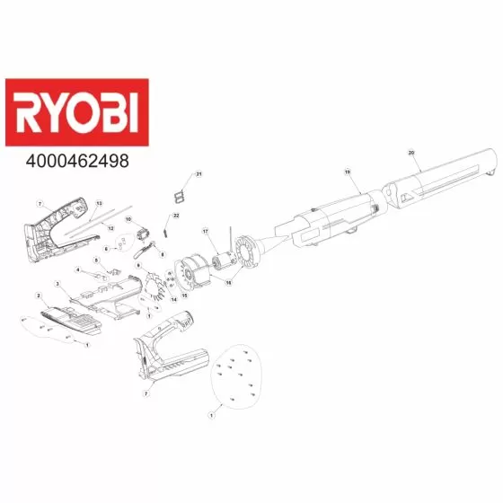 Ryobi RBL18JB50 Spare Parts List Serial No: 4000462498