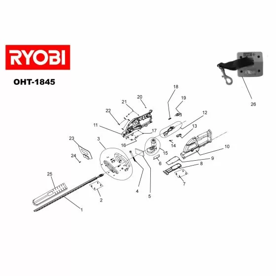 Ryobi OHT1845 NUT Item discontinued Spare Part 