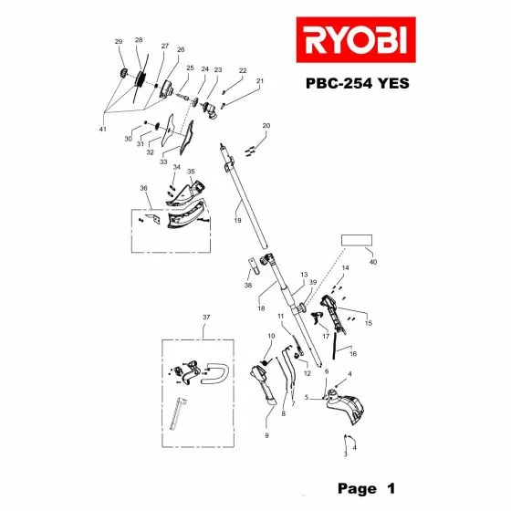 Ryobi PBC254YES Spare Parts List 
