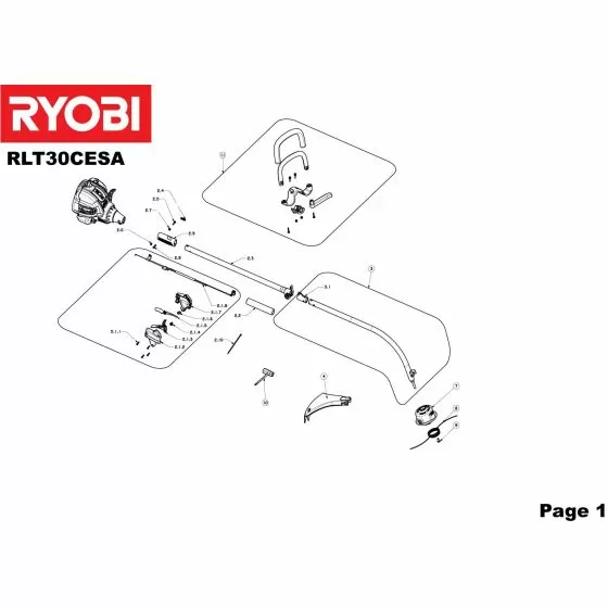 Ryobi RLT30CESA RELAY CABLE 5131001654 Spare Part Type: 5133001648
