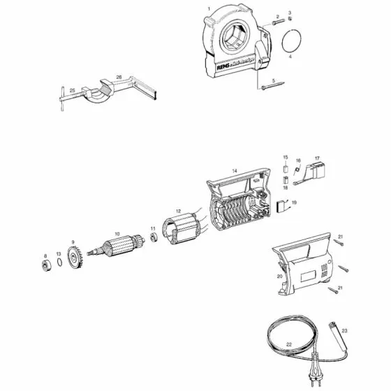 REMS Turbo Cu-INOX Locking cover 849104 Spare Part Exploded Parts Diagram