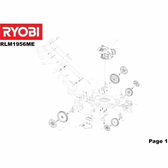 Ryobi RLM1956ME PIN Item discontinued (5131027846) Spare Part Serial No: 5133001704
