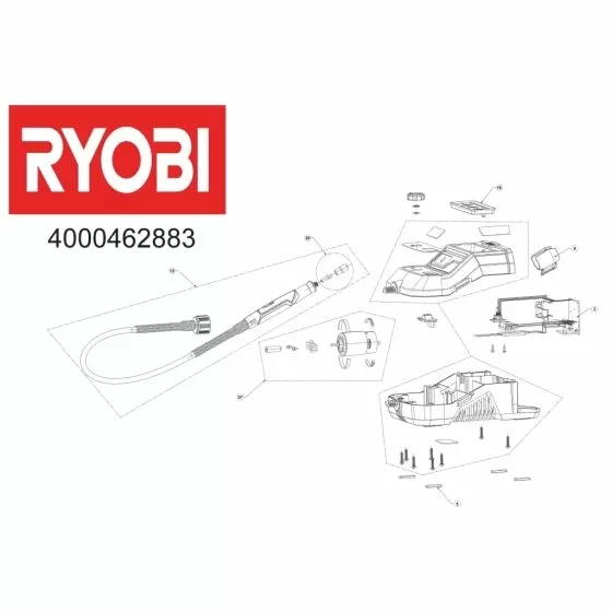 Ryobi R18RT0 Spare Parts List Serial No: 4000462927