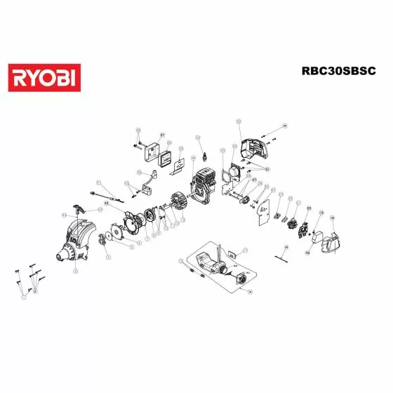 Ryobi RBC30SBSC SCREW 5131011474 Spare Part Type: 5133002409 Exploded Parts Diagram