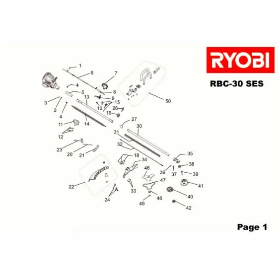 Ryobi RBC30SES SCREW 5131035616 Spare Part 