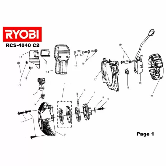Ryobi RCS4040C2 GUIDE RCS3540C Item discontinued Spare Part 