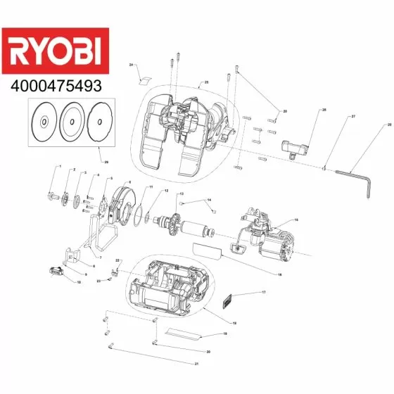 Ryobi RCT18C0 GASKET 5131043980 Spare Part Serial No: 4000475493