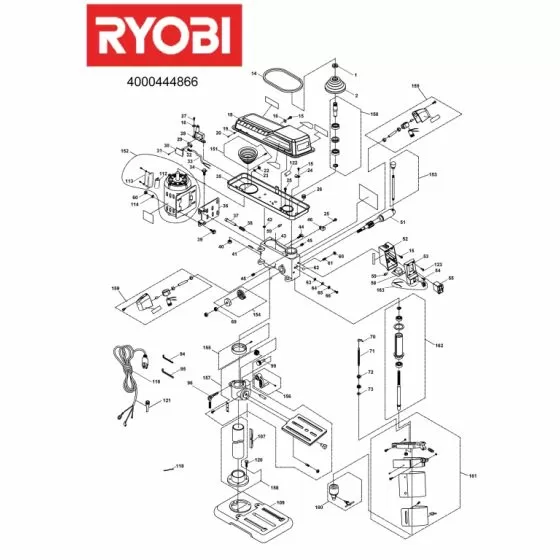 Ryobi RDP102L HOUSING COVER 5131037651 Spare Part Serial No: 4000444866