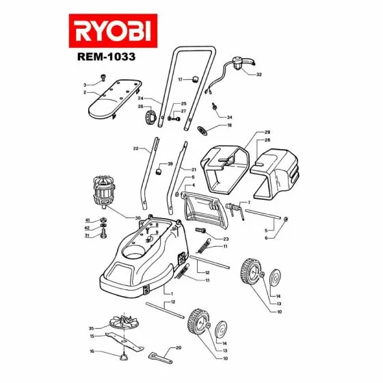 Ryobi REM1033 WHEEL REM1033 Item discontinued Spare Part 