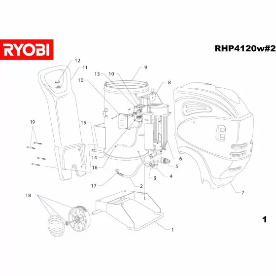 Ryobi RHP4120W Spare Parts List Type: 21000018460