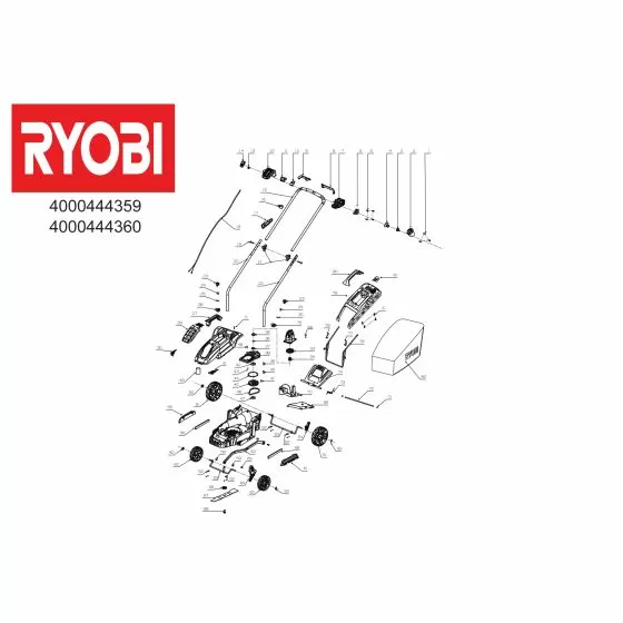 Ryobi RLM13E33SPK9 Spare Parts List Type: 5133002370 Exploded Parts Diagram