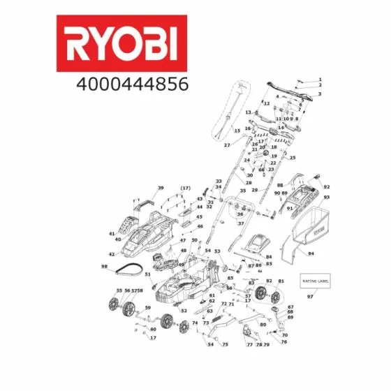 Ryobi RLM16E36H METAL ,RETENTION SPRING / 099737 5131036553 Spare Part Serial No: 4000444856