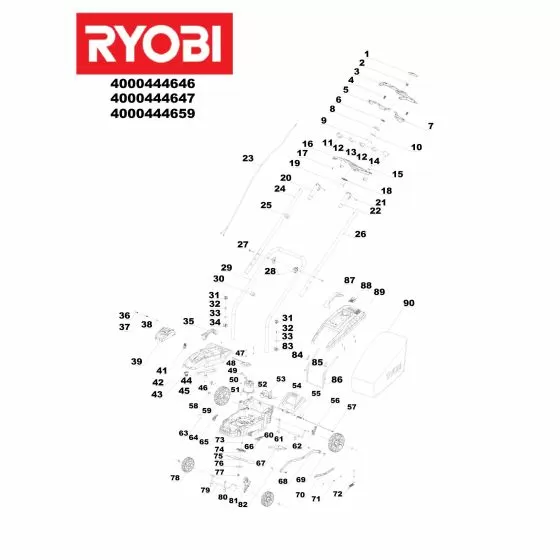 Ryobi OLM1833HIN2 Spare Parts List Type: 5133002616