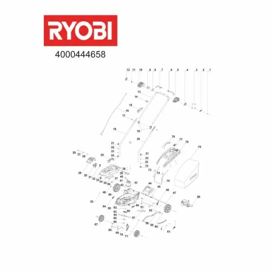 Ryobi RLM18C32S25 CLIP 5131037070 Spare Part Serial No: 4000444658