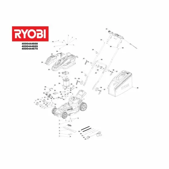 Ryobi RLM18C36H225 Spare Parts List Type: 513300587