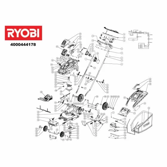 Ryobi RLM36X40H40 Spare Parts List Type: 5133002167