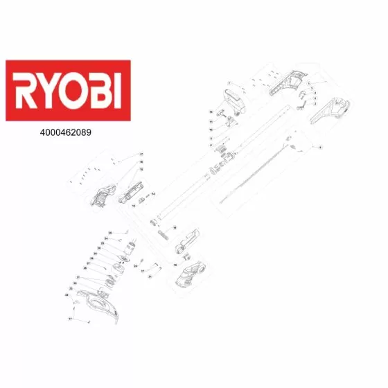 Ryobi OLT1832 Spare Parts List Serial No: 4000462089