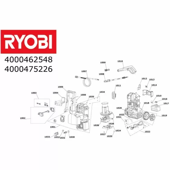 Ryobi RPW120B WARNING PLATE 5131040783 Spare Part Serial No: 4000475226