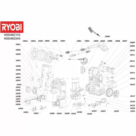 Ryobi RPW130XRB SIDE PART 5131040784 Spare Part Serial No: 4000462545