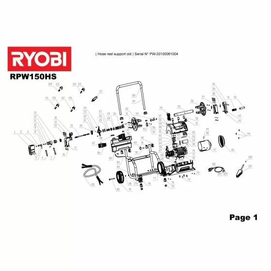 Ryobi RPW150HS SUPPORT Item discontinued Spare Part 