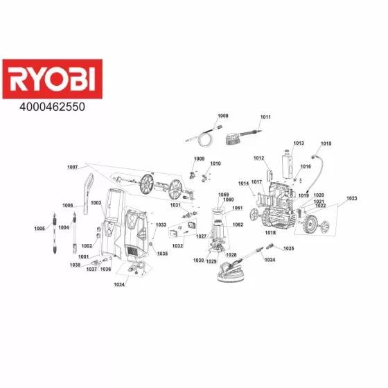 Ryobi RPW150XRB TANK 5131041707 Spare Part Serial No: 4000462550