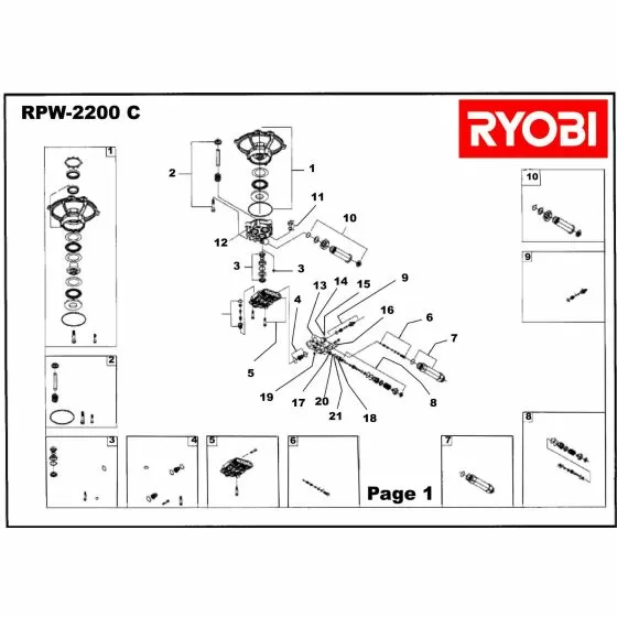 Ryobi RPW2200C HOSE 5131009415 Spare Part 