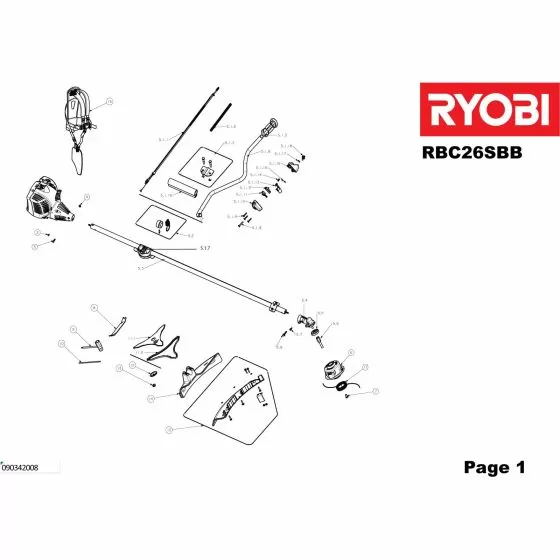 Ryobi RBC26SBB SCREW Item discontinued Spare Part Type: 5133001883
